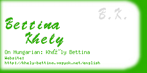 bettina khely business card